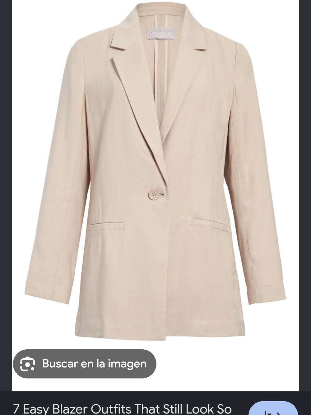 Light Beige Single-Button Women's Blazer